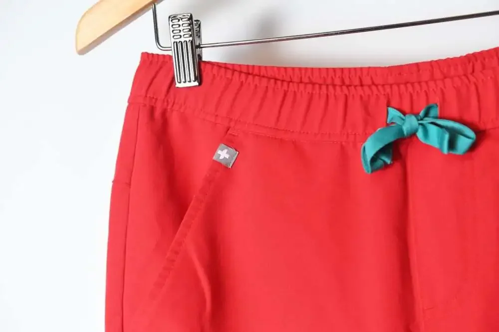FIGS Men's Tansen Jogger Scrub Pants Coral Red Teal Drawstring Size XS / S